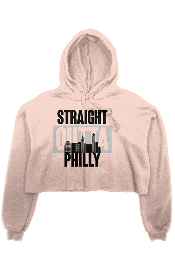 STRAIGHT OUTTA PHILLY Cropped Black Hoodie – All Things Philly