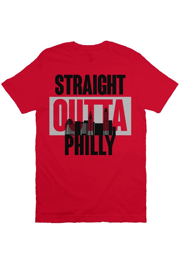 STRAIGHT OUTTA PHILLY Custom Red Bella Canvas Tee