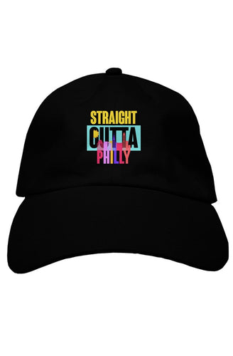 STRAIGHT OUTTA PHILLY Custom Black Dad Hat premium dad hat