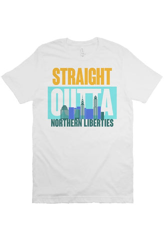 STRAIGHT OUTTA NORTHERN LIBERTIES Custom White Unisex Tee