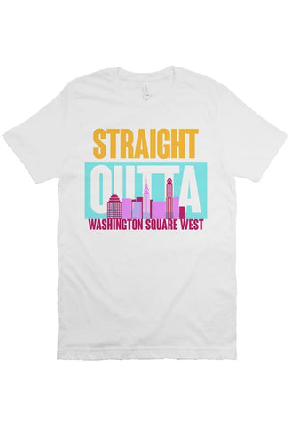 STRAIGHT OUTTA WASHINGTON SQUARE WEST Custom White Unisex Tee