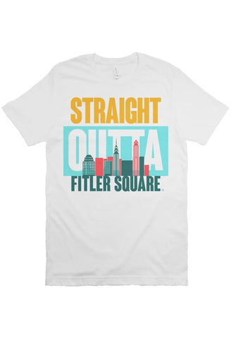 STRAIGHT OUTTA FITLER SQUARE Custom White Unisex Tee