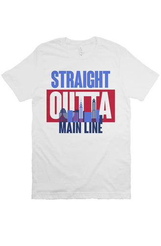 STRAIGHT OUTTA MAIN LINE Custom White Unisex Tee