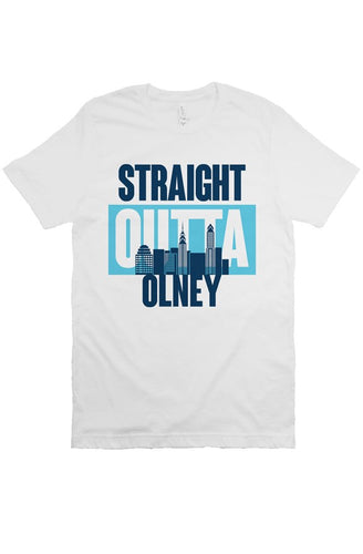 STRAIGHT OUTTA OLNEY Custom White Unisex Tee