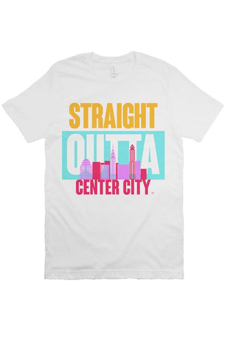 STRAIGHT OUTTA CENTER CITY Custom White Unisex Tee