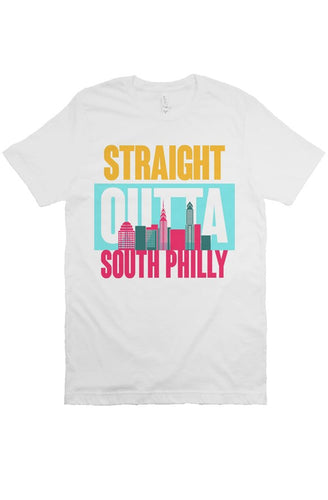 STRAIGHT OUTTA SOUTH PHILLY Custom White Unisex Tee