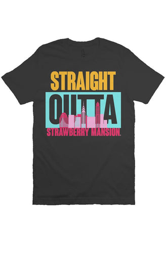 STRAIGHT OUTTA STRAWBERRY MANSION Custom Black Unisex Tee