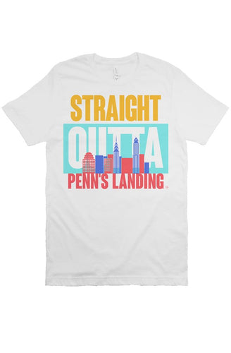 STRAIGHT OUTTA PENN'S LANDING Custom White Unisex Tee