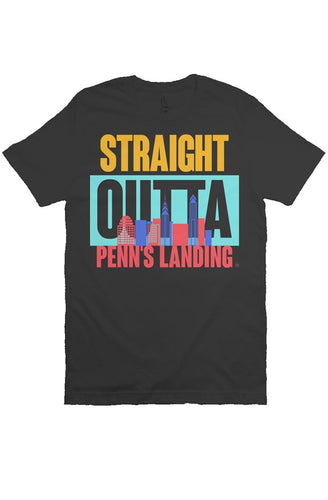 STRAIGHT OUTTA PENN'S LANDING Custom Black Unisex Tee