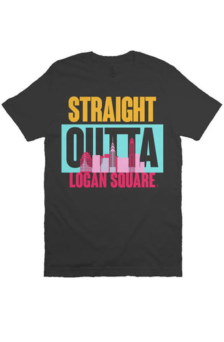 STRAIGHT OUTTA LOGAN SQUARE Custom White Unisex Tee