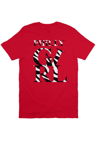 ZEBRA PHILLY GIRL with Stilletto Custom Red Tee