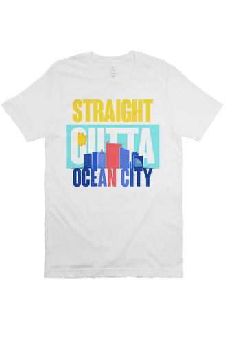 STRAIGHT OUTTA OCEAN CITY Custom White Unisex Tee