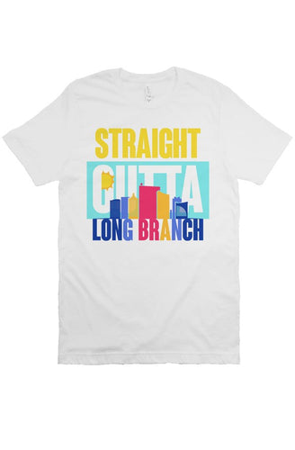 STRAIGHT OUTTA LONG BRANCH Custom White Unisex Tee