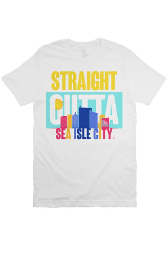 STRAIGHT OUTTA SEA ISLE CITY Custom White Unisex Tee