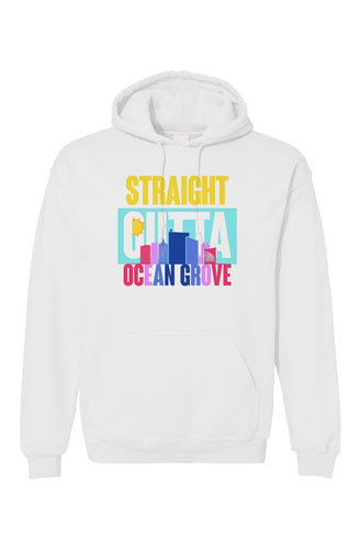 STRAIGHT OUTTA OCEAN GROVE Custom White Unisex Hoodie