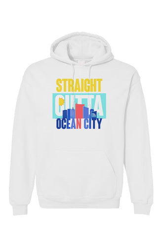 STRAIGHT OUTTA OCEAN CITY Custom White Unisex Hoodie