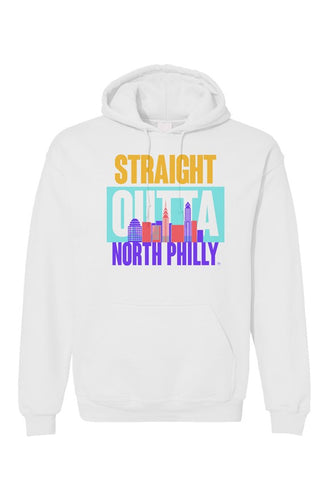 STRAIGHT OUTTA NORTH PHILLY Custom White Unisex Hoodie