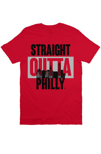 STRAIGHT OUTTA PHILLY Custom Red Unisex Tee