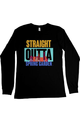 STRAIGHT OUTTA SPRING GARDEN Custom Black Long Sleeve Tee