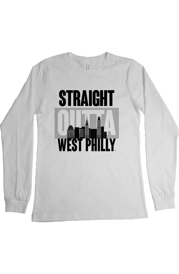 STRAIGHT OUTTA WEST PHILLY Custom White Long Sleeve Tee