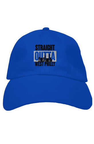 STRAIGHT OUTTA WEST PHILLY Custom Embroidered Blue Dad Hat