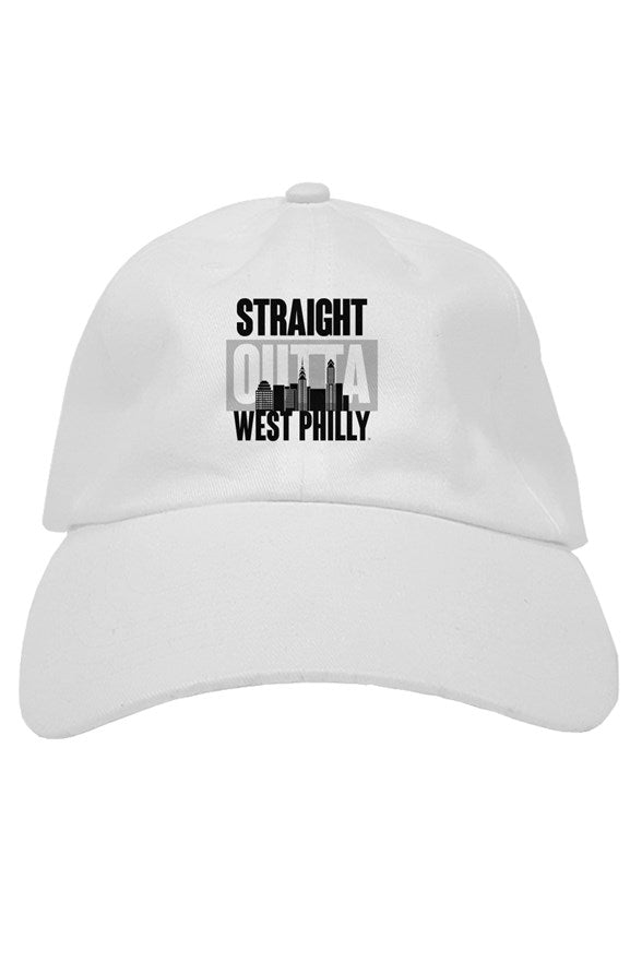 STRAIGHT OUTTA WEST PHILLY Custom Embroidered White Dad Hat