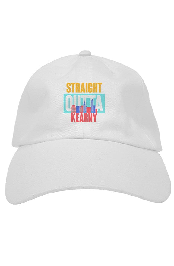 STRAIGHT OUTTA KEARNY Custom White Embroidered Hat