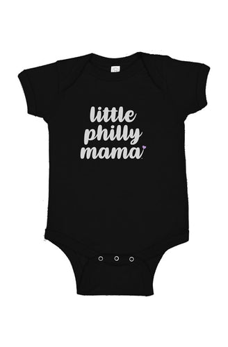 Little Philly Mama Black Baby Onesie