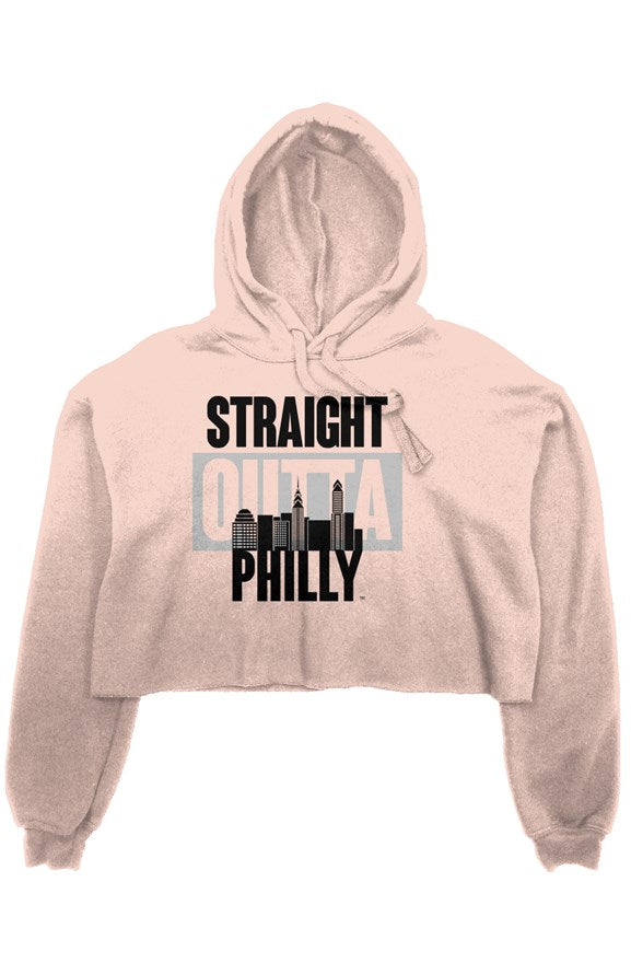 STRAIGHT OUTTA PHILLY Cropped Black Hoodie