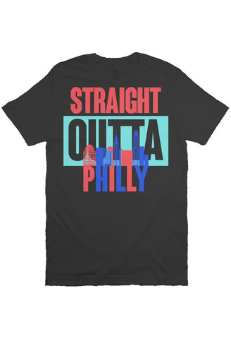 Straight Outta Philly Black  T-shirt