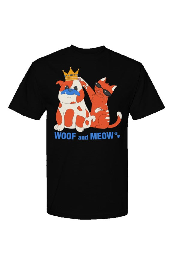 Woof and Meow Premium Black Unisex T-Shirt