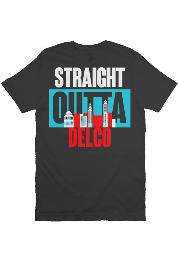 Straight Outta Delco Premium Black T-Shirt