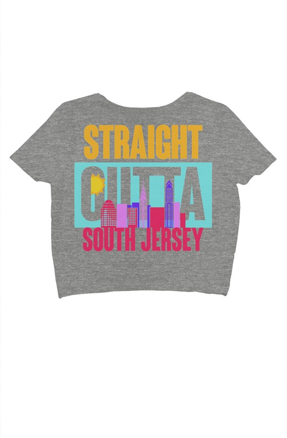 Straight Outta South Jersey Premium Grey CropTee