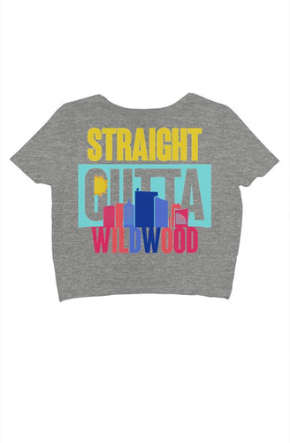 Straight Outta Wildwood Premium Grey Crop Tee