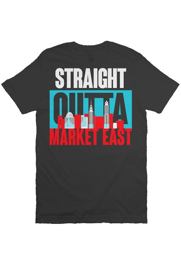 Straight Outta Market East Premium Black Tee