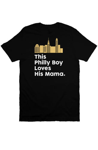 This Philly Boy Loves His Mama Premium Black Tee