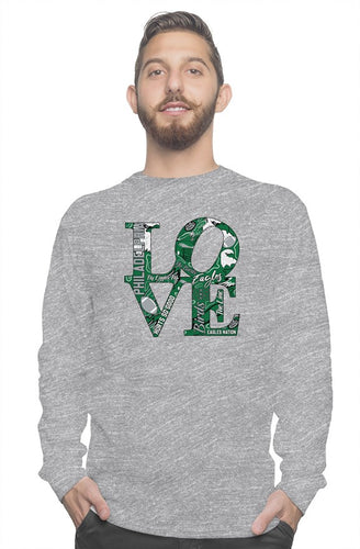 LOVE Eagles Premium Grey LS Tee